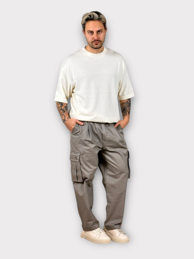 IMG 6224 Παντελόνι Cargo Oversize Cotton Fango