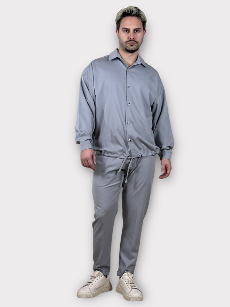 IMG 6342 Πουκάμισο Με Κορδόνι Oversize Chiaccio
