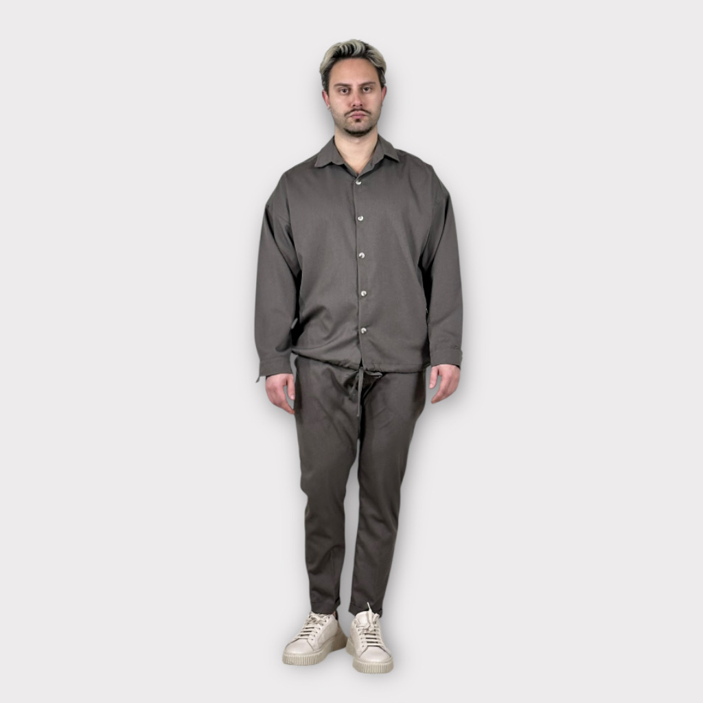 IMG 6423 Πουκάμισο Με Κορδόνι Oversize Fango