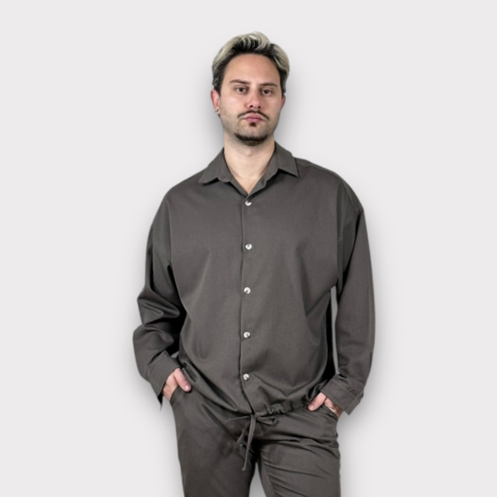 IMG 6432 Πουκάμισο Με Κορδόνι Oversize Fango