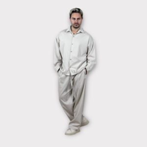 Πουκάμισο Με Κορδόνι Oversize Beige