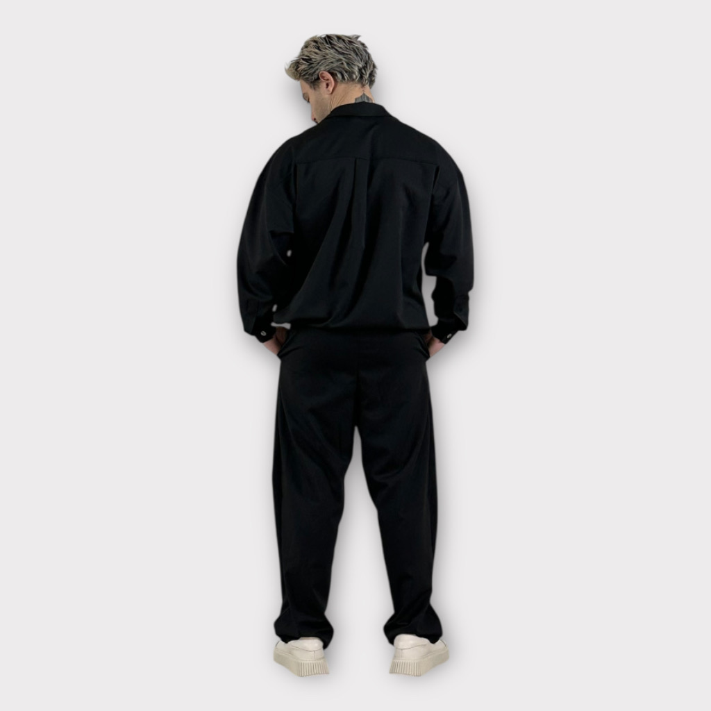 IMG 6503 Πουκάμισο Με Κορδόνι Oversize Black