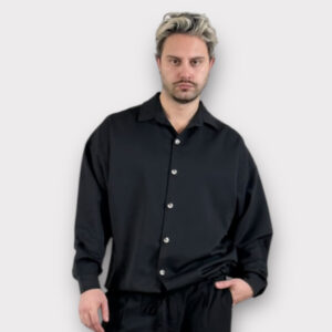 Πουκάμισο Με Κορδόνι Oversize Black