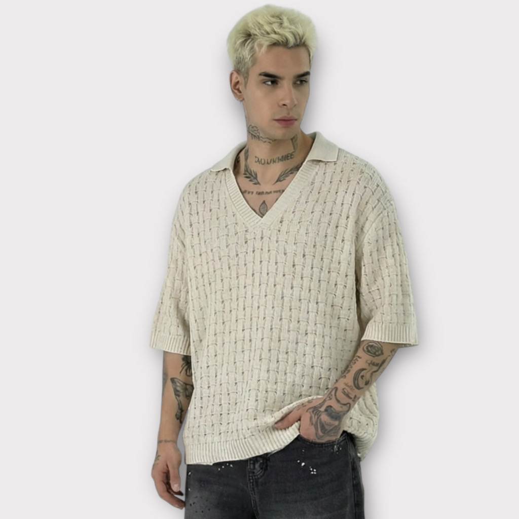 Polo V-Neck Beige