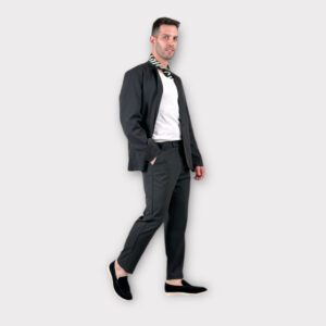 Κοστούμι Μαο Με Μονο Κουμπι Μαύρο