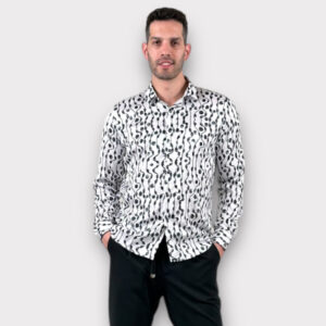 Πουκάμισο Regular fit Geometric Black-White