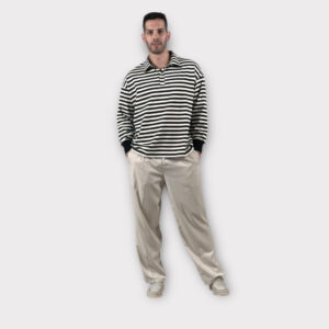 Ριγέ Polo Over Black-White