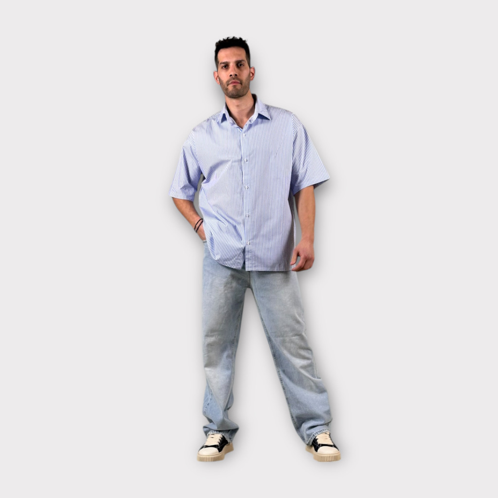 IMG 7976 Ριγέ Πουκάμισο Over Σιελ