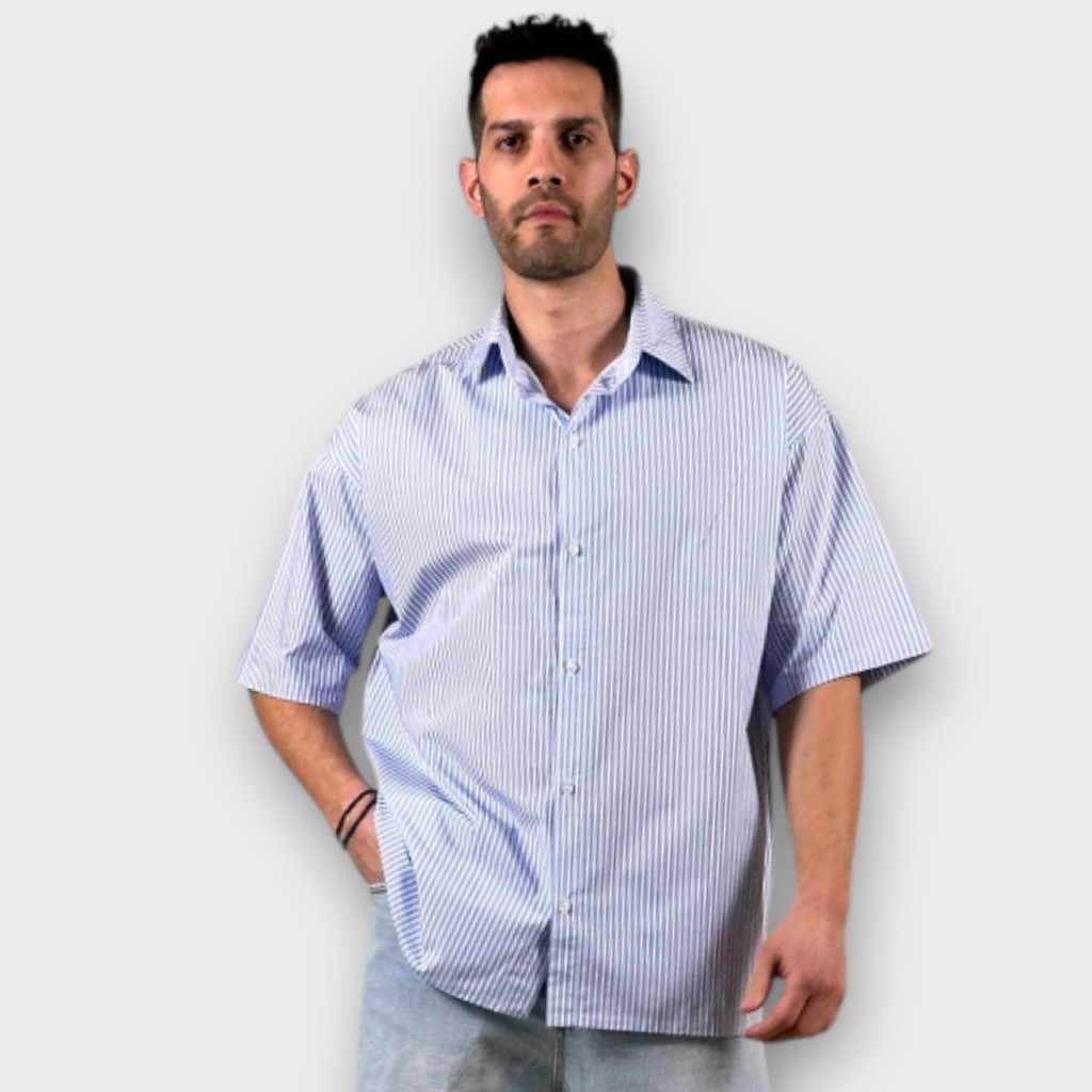 IMG 7977 Ριγέ Πουκάμισο Over Σιελ