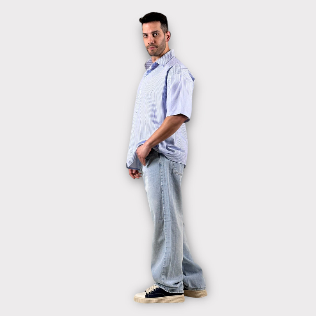 IMG 7979 Ριγέ Πουκάμισο Over Σιελ