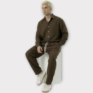 Πουκάμισο Mix Lino Comfort Fit Cacao