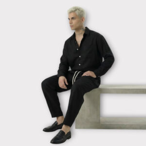 Πουκάμισο Mix Lino Comfort Fit Black