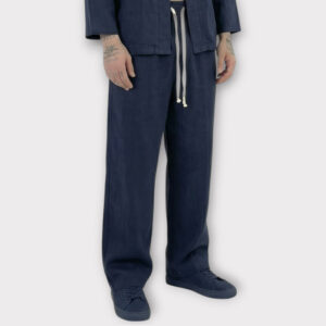 Παντελόνι Με Μεση Jogger Easy Care Misto Lino Black