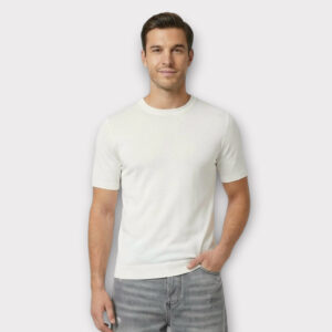 Μπλούζα Νημάτινη Slim Fit Rice White