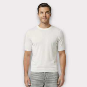 Μπλούζα Νημάτινη Slim Fit Rice White