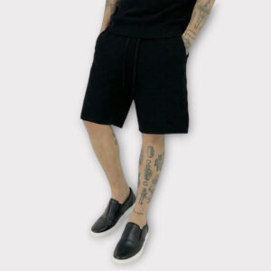 Βερμούδα Με Γεωμετρικά Νημάτινη Μαύρη