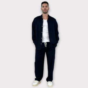 Πουκάμισο Mix Lino Oversize Blue
