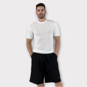 Μπλούζα Νημάτινη Slim Fit Rice White