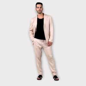 Κοστούμι Straight Fit Misto Lino Pink