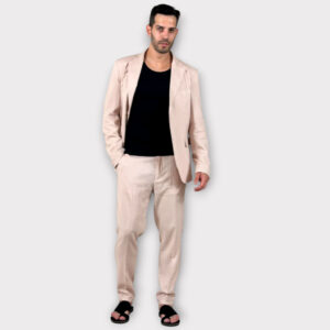 Κοστούμι Straight Fit Misto Lino Pink
