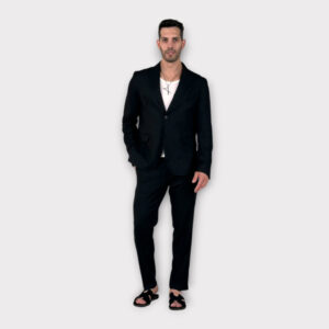 Κοστούμι Straight Fit Misto Lino Black