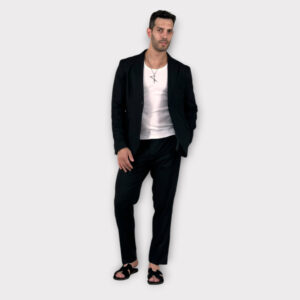 Κοστούμι Straight Fit Misto Lino Black