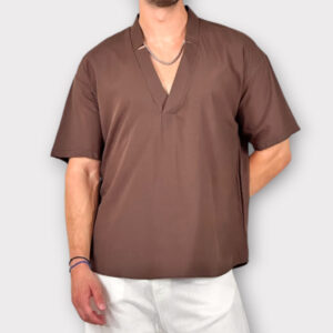 Πουκαμισα V-neck Cacao