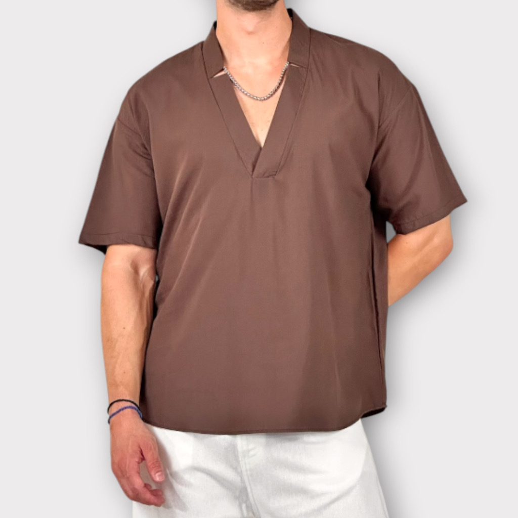 IMG 1701 Πουκαμισα V-neck Cacao