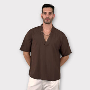 Πουκαμισα V-neck Cacao