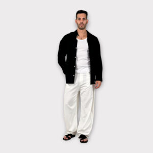 Πουκάμισο Mix Lino Oversize Blαck