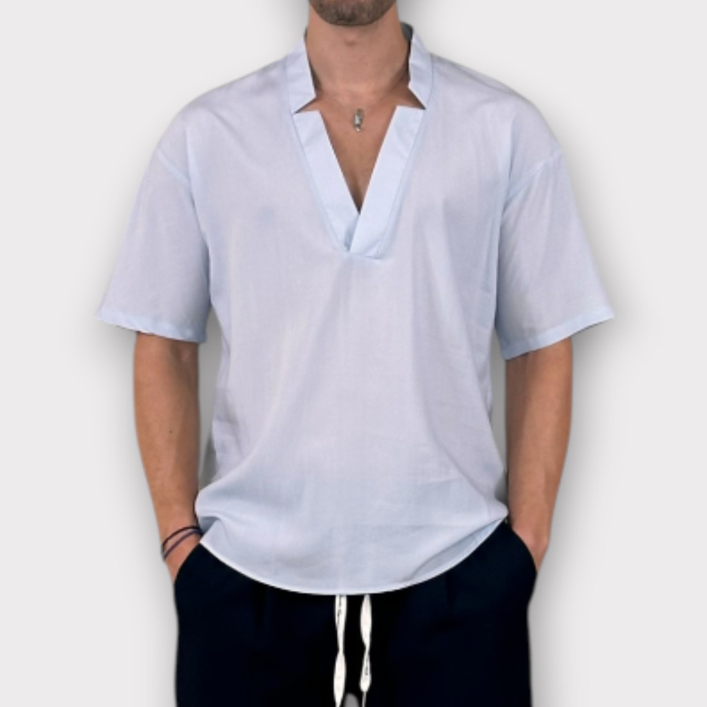 IMG 1804 Πουκάμισο V-neck Light Blue