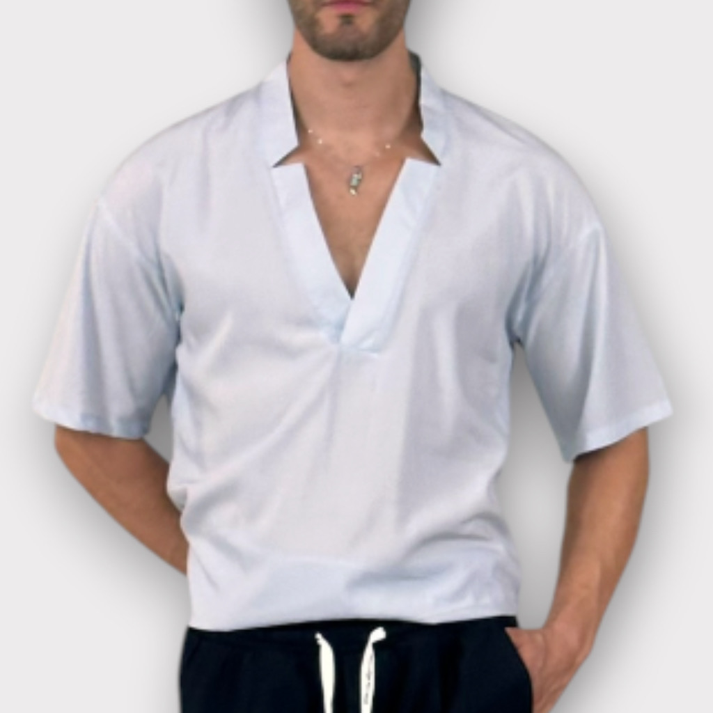IMG 1805 Πουκάμισο V-neck Light Blue