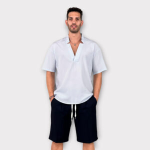 Πουκάμισο V-neck Light Blue
