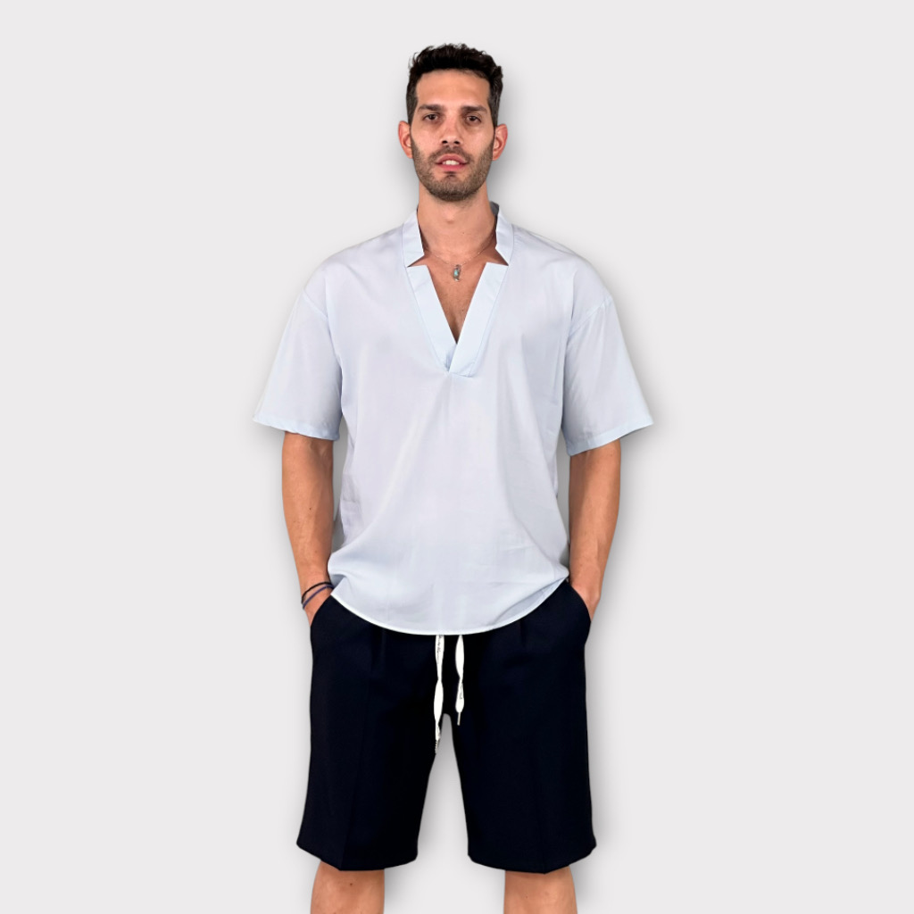 IMG 1810 Πουκάμισο V-neck Light Blue