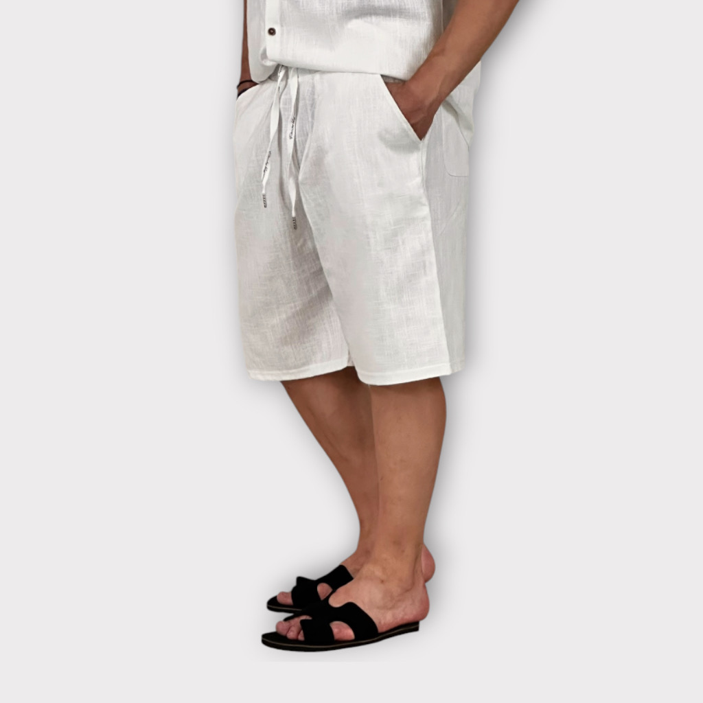 IMG 1976 Takeshy Kurosawa Bermuda Laccio100% Lino Bianco
