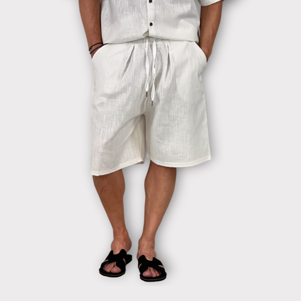 IMG 1977 Takeshy Kurosawa Bermuda Laccio100% Lino Bianco