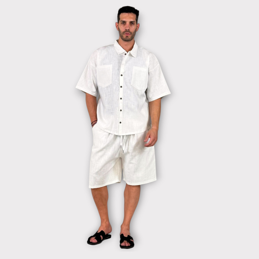 IMG 1978 Takeshy Kurosawa Camicia 100% Lino Bianco