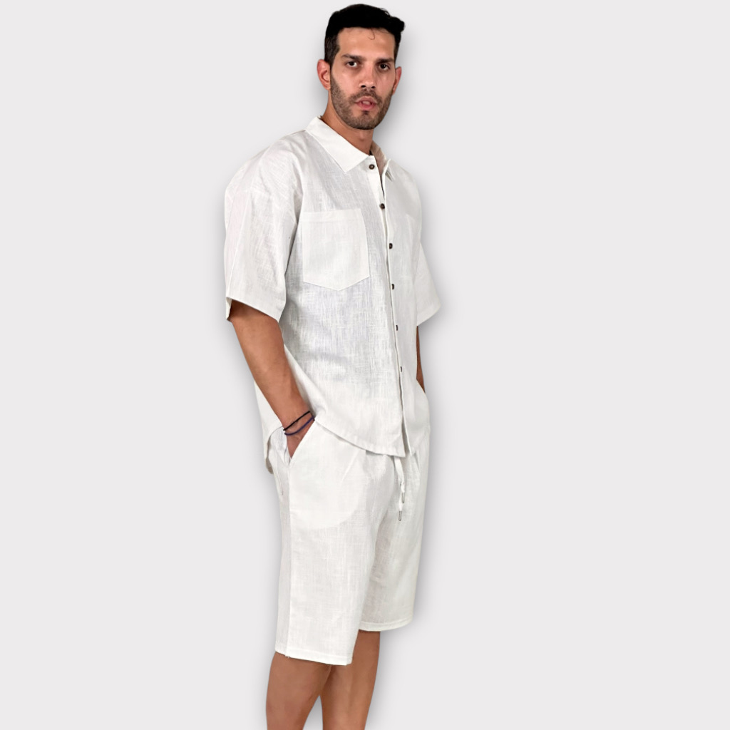 IMG 1979 Takeshy Kurosawa Camicia 100% Lino Bianco