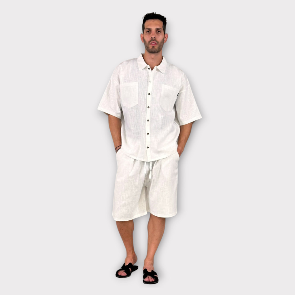 IMG 1980 Takeshy Kurosawa Camicia 100% Lino Bianco
