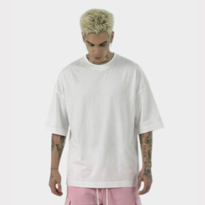 T-shirt Comfort fit Λευκο Με Ψηλό Λαιμό