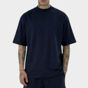 T-shirt Comfort fit Μαύρο Με Ψηλό Λαιμό