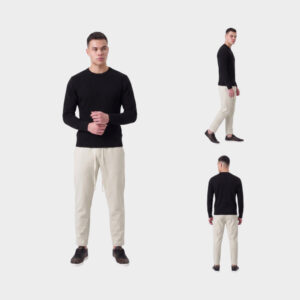 Παντελόνι Beige Με Μεση Jogger Carrot fit