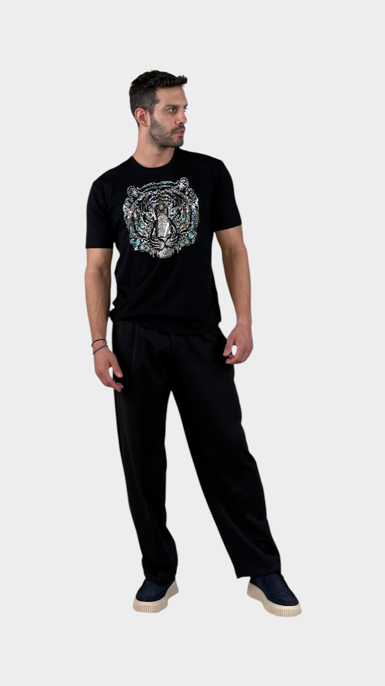 IMG 3113 Karl T-shirt Con Cristalli Blue