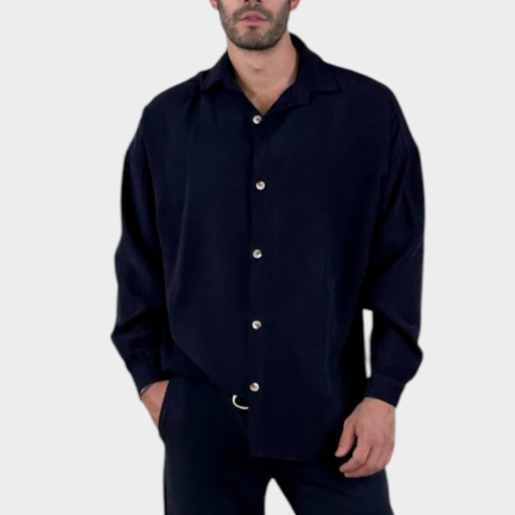 IMG 3312 Πουκάμισο Μπλε Oversize