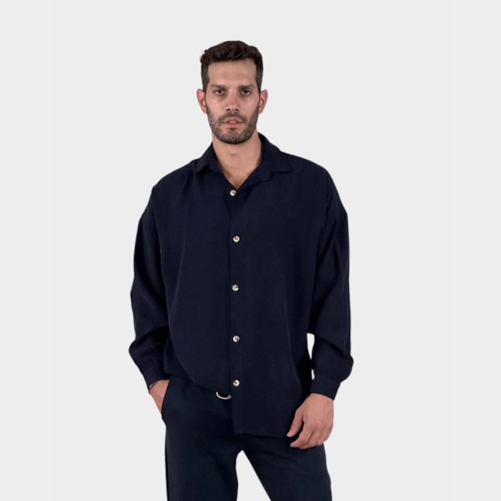 IMG 3316 Πουκάμισο Μπλε Oversize