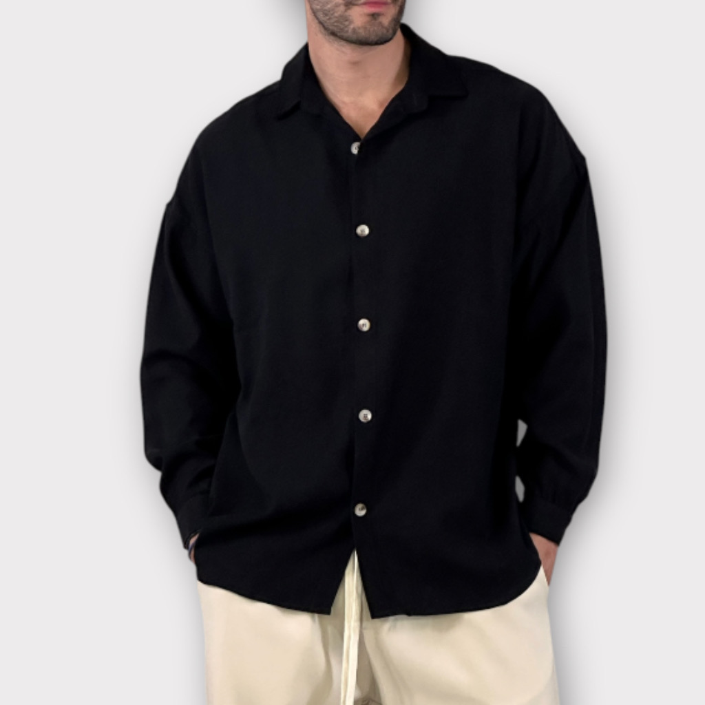 IMG 3467 Πουκάμισο Μαύρο Oversize