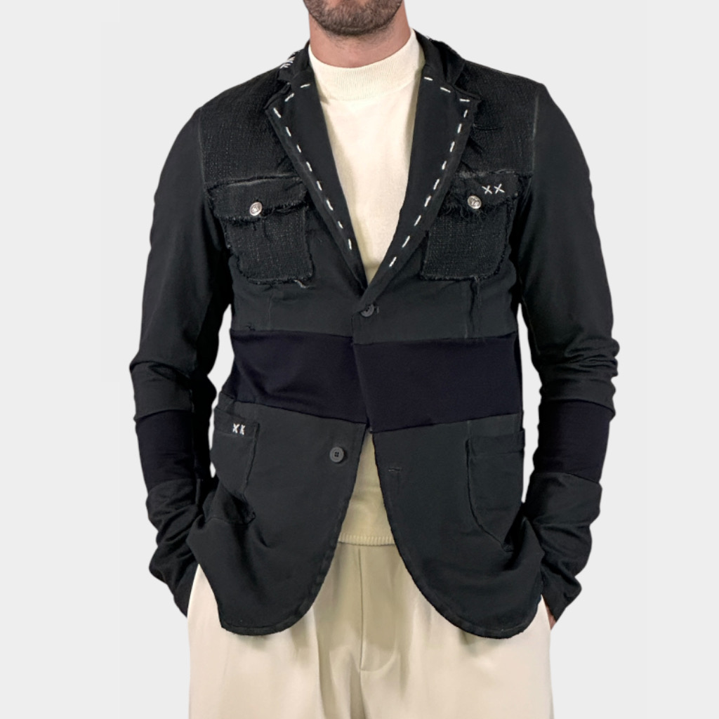 IMG 3486 ADM Σακάκι Felpa Patchwork Black