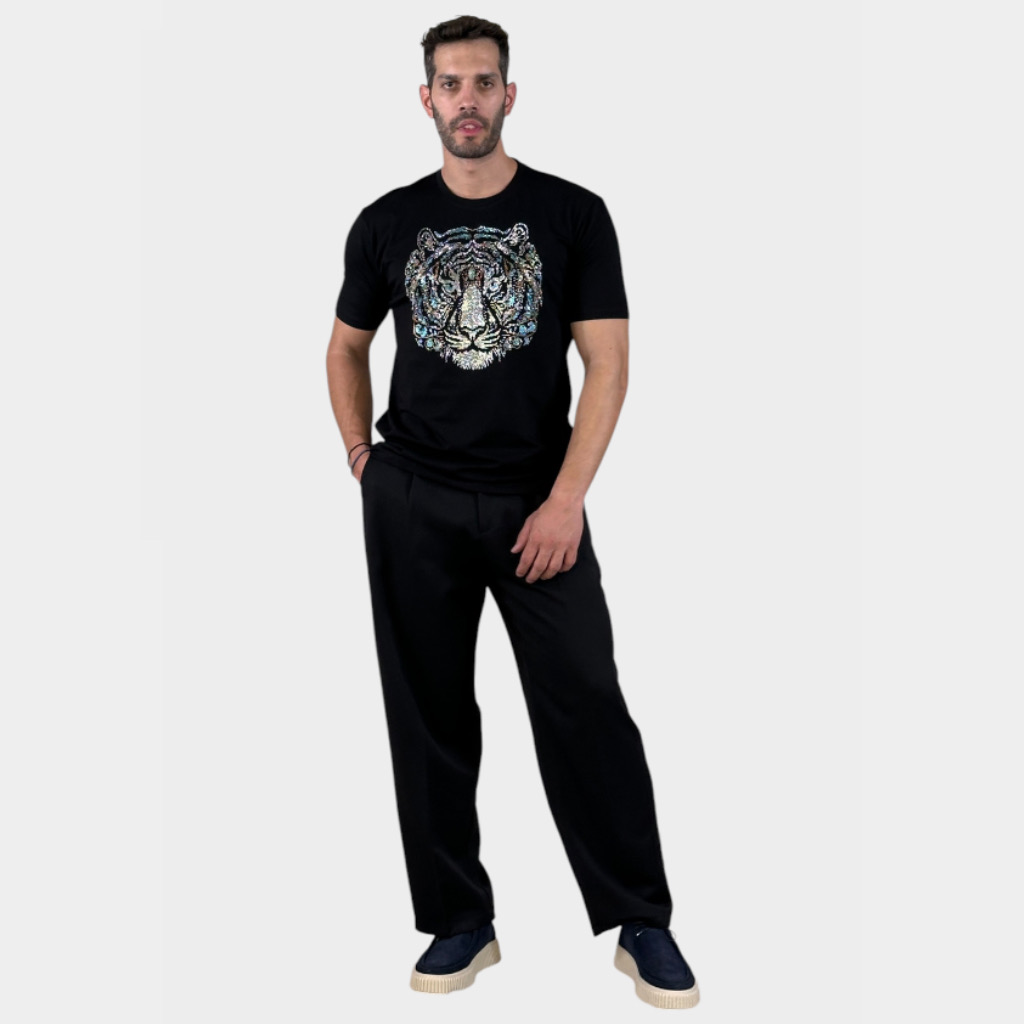 IMG 3518 Karl T-shirt Con Cristalli Blue