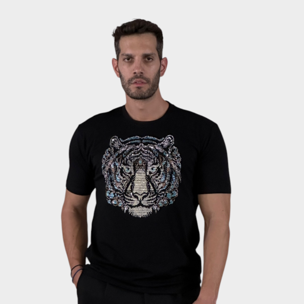 IMG 3519 Karl T-shirt Con Cristalli Blue