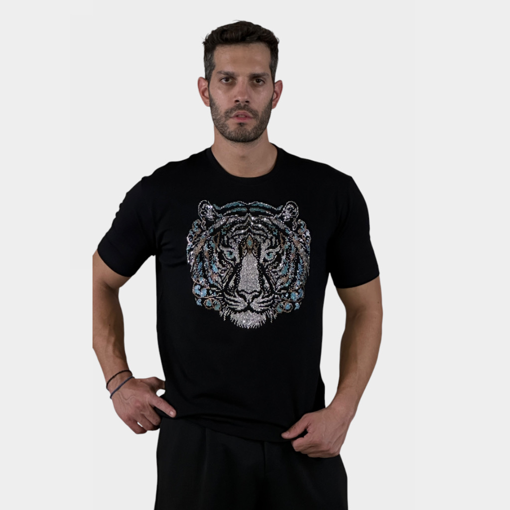 IMG 3520 Karl T-shirt Con Cristalli Blue